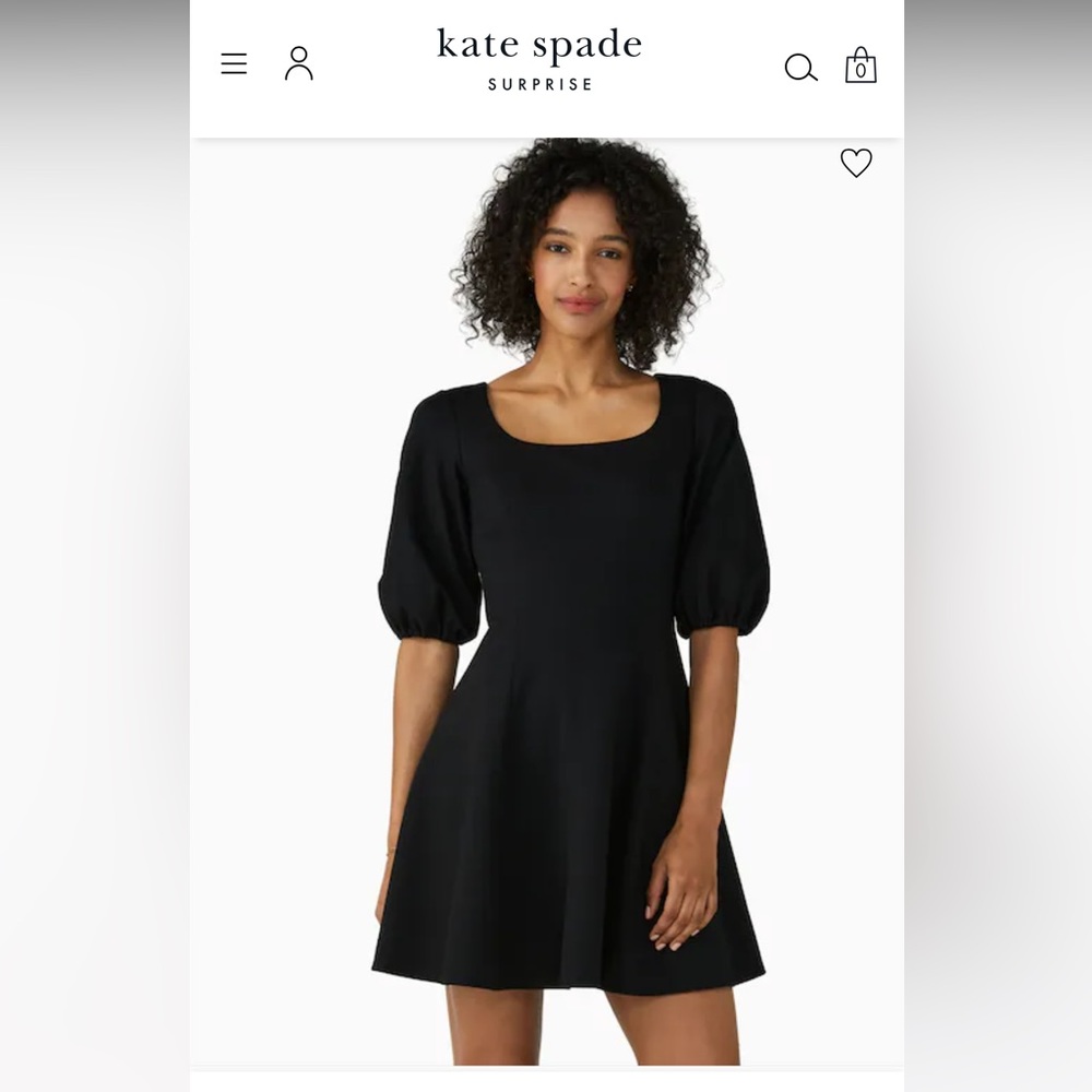 Kate spade puff sleeves princess dress- black- size M-NWT brand new